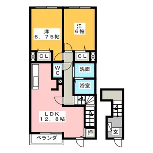 シャトレ城南I【2階】の間取り
