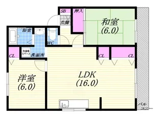 兵庫県芦屋市大東町【アパート】の間取り