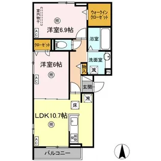エマーブルMグラン I棟【2階】の間取り