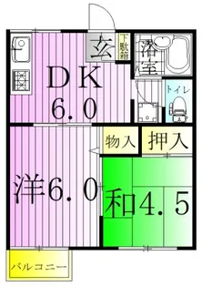 竹ノ塚ハイツ【1階】の間取り