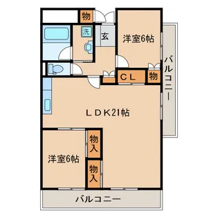 ロイヤルハイツ茜【5階】の間取り