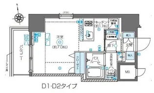 ZOOM東新宿【13階】の間取り