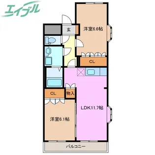 カーザ・ミーア【2階】の間取り