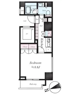 セジョリ西麻布【4階】の間取り