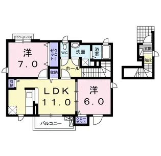 ジュネス・ヌーベルII【2階】の間取り