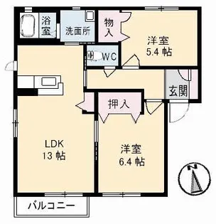 愛媛県新居浜市中村4【アパート】の間取り