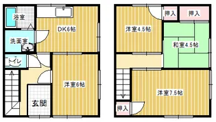岡山県倉敷市中島【一戸建】の間取り