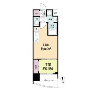 セレニテ難波グランデノール【14階】の間取り