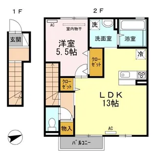 新潟県長岡市寿2【アパート】の間取り