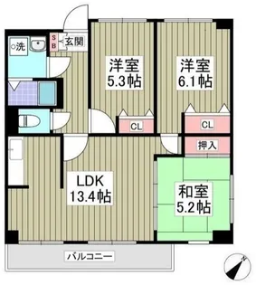 神奈川県相模原市中央区横山6【マンション】の間取り