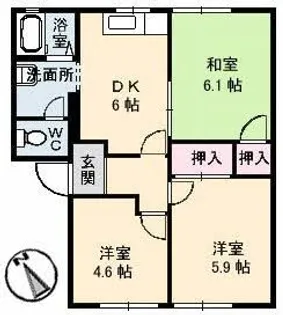 レーヴィンス東長府【2階】の間取り