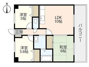 ル・セーヌ中筋【3階】の間取り