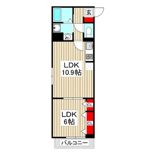 ドゥー・アヴェニール【2階】の間取り