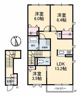 グレイス潮音A棟【2階】の間取り