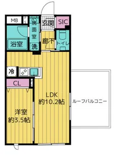 西池袋3丁目新築M(ルーフバルコニー付)【4階】の間取り