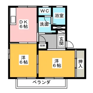 レジデンス富士【2階】の間取り