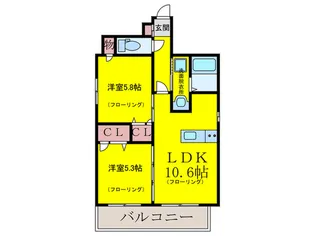 LINK`S M【6階】の間取り