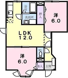 アバント加茂川【1階】の間取り