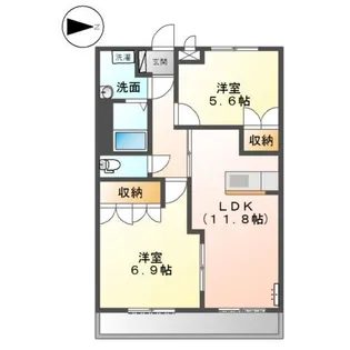 フラターニティーU【1階】の間取り