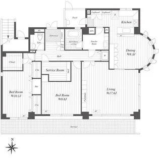 レジデンス等々力【1階】の間取り