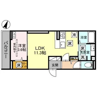 Noble raffiner 針ヶ谷【1階】の間取り