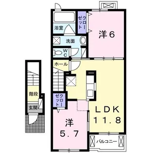 フラン ボヌール【2階】の間取り