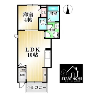 クラール南矢三A【1階】の間取り