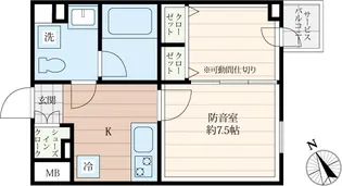 「防音マンション」クリオラモード新江古田サウンドテラス【4階】の間取り