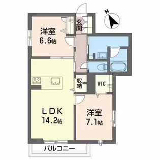 レフィシア城南【2階】の間取り