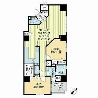 グランドステージ海岸通り【3階】の間取り