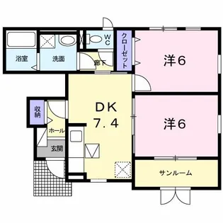 リヴァーストーン【1階】の間取り