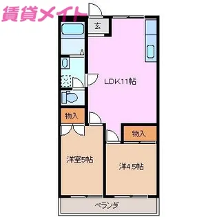 ブリューレ亀山【2階】の間取り