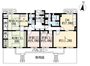 UR千葉ニュータウン原山第二【1階】の間取り