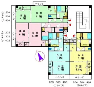 レジデンス石原【3階】の間取り
