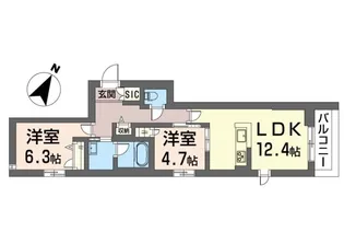 サンロード辻堂東海岸【3階】の間取り