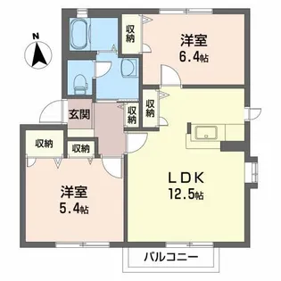 ディアス・ロジュマンD【1階】の間取り