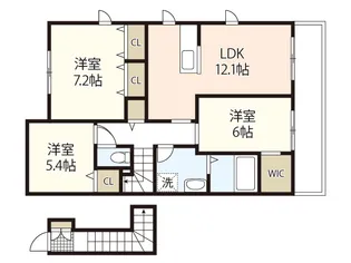 ブルージュ大芝【2階】の間取り