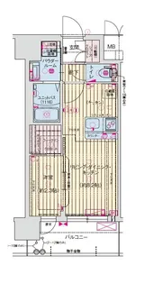 プレリスNEO大阪十三エルヴィオン【2階】の間取り