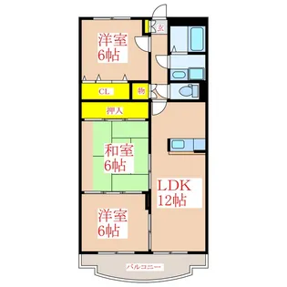 エクセレント【3階】の間取り