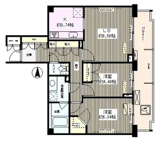 プランシェール落合【6階】の間取り