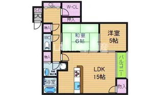 パラディ西田辺【1階】の間取り