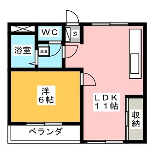 コーポ学園町【2階】の間取り