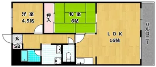 コーポ牧野【6階】の間取り