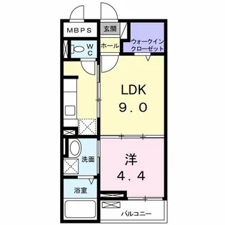 メゾンド・カノン【1階】の間取り