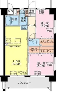 延岡・北小路YMマンション【6階】の間取り