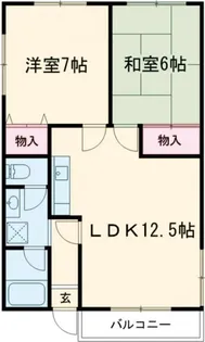 ベルメゾン奥住B棟【2階】の間取り