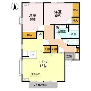 ニューメゾンド クレール B【2階】の間取り