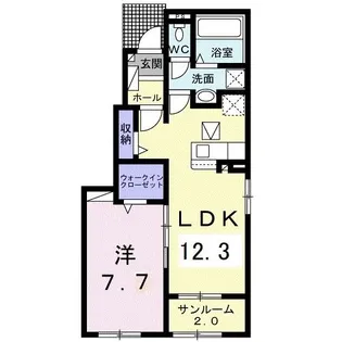 グランドヒルK【1階】の間取り