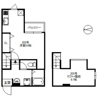 メゾンソレイユ那珂【2階】の間取り