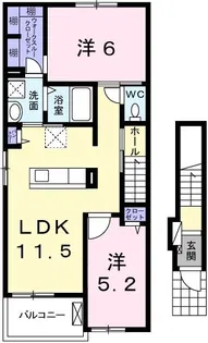 ウエストガーデンVI【2階】の間取り